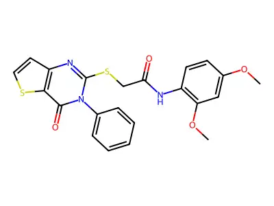 N-(2,4-dimethoxyphenyl)-2-(4-oxo-3-phenylthieno[3,2-d]pyrimidin-2-yl)sulfanylacetamide structure