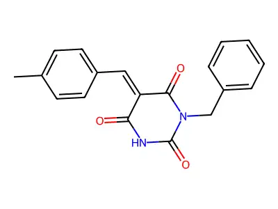 (5E)-1-benzyl-5-[(4-methylphenyl)methylidene]-1,3-diazinane-2,4,6-trione structure