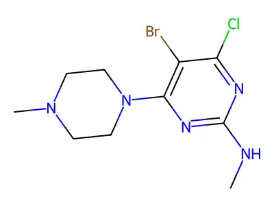 2-Pyrimidinamine, 5-bromo-4-chloro-N-methyl-6-(4-methyl-1-piperazinyl)- structure