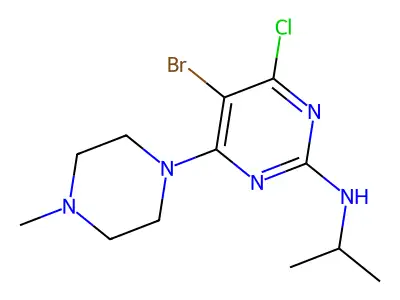 2-Pyrimidinamine, 5-bromo-4-chloro-N-(1-methylethyl)-6-(4-methyl-1-piperazinyl)- structure