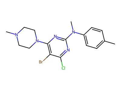2-Pyrimidinamine, 5-bromo-4-chloro-N-methyl-N-(4-methylphenyl)-6-(4-methyl-1-piperazinyl)- structure