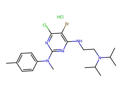 1,2-Ethanediamine, N,N-bis(1-methylethyl)-N'-(5-bromo-6-chloro-2-(methyl(4-methylphenyl)amino)-4-pyrimidinyl)-, hydrochloride structure