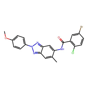 5-bromo-2-chloro-N-[2-(4-methoxyphenyl)-6-methyl-2H-1,2,3-benzotriazol-5-yl]benzamide structure