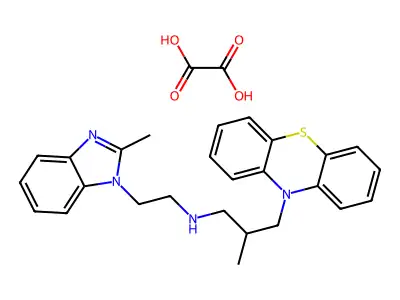 10-(3-((2-(2-Methyl-1-benzimidazolyl)ethyl)amino)-2-methylpropyl)phenothiazine oxalate structure