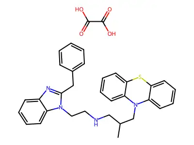 10-(3-((2-(2-Benzyl-1-benzimidazolyl)ethyl)amino)-2-methylpropyl)phenothiazine oxalate structure