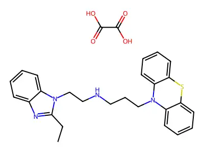 Phenothiazine, 10-(3-((2-(2-ethyl-1-benzimidazolyl)ethyl)amino)propyl)-, oxalate structure