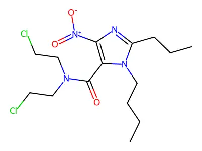 1H-Imidazole-5-carboxamide, N,N-bis(2-chloroethyl)-1-butyl-4-nitro-2-propyl- structure