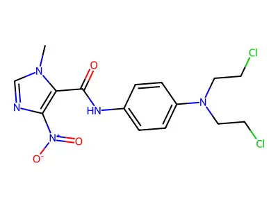 1H-Imidazole-5-carboxamide, N-(4-(bis(2-chloroethyl)amino)phenyl)-1-methyl-4-nitro- structure