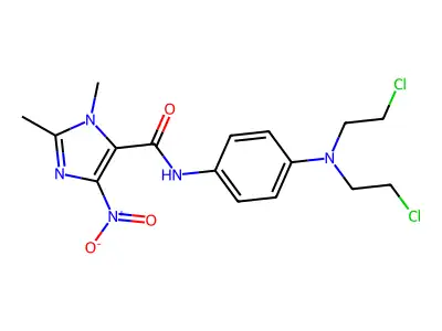 1H-Imidazole-5-carboxamide, N-(4-(bis(2-chloroethyl)amino)phenyl)-1,2-dimethyl-4-nitro- structure