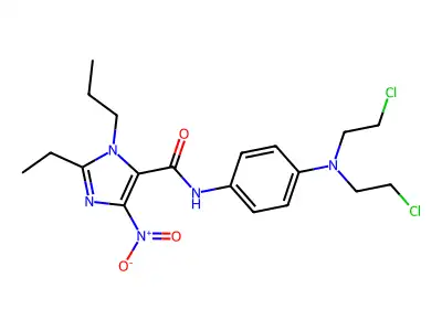 1H-Imidazole-5-carboxamide, N-(4-(bis(2-chloroethyl)amino)phenyl)-2-ethyl-4-nitro-1-propyl- structure