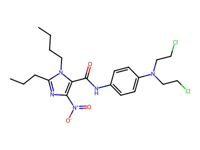 1H-Imidazole-5-carboxamide, N-(4-(bis(2-chloroethyl)amino)phenyl)-1-butyl-4-nitro-2-propyl- structure