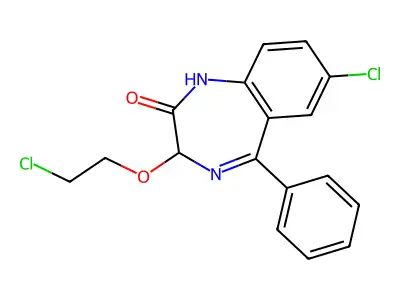 2H-1,4-Benzodiazepin-2-one, 1,3-dihydro-7-chloro-3-(2-chloroethoxy)-5-phenyl- structure