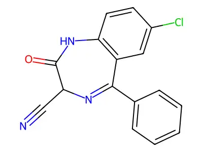7-Chloro-2-hydroxy-5-phenyl-3H-1,4-benzodiazepine-3-carbonitrile structure