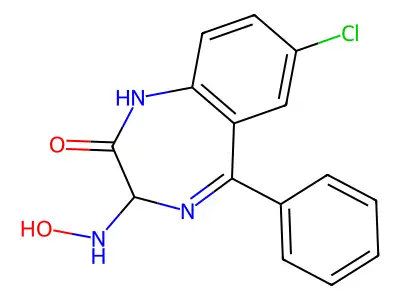 2H-1,4-Benzodiazepin-2-one, 1,3-dihydro-7-chloro-3-(hydroxyamino)-5-phenyl- structure