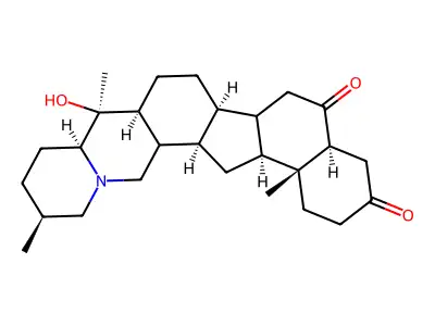 Cevane-3,6-dione, 20-hydroxy-, (5a,17b)- structure