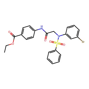 Ethyl 4-{[N-(benzenesulfonyl)-N-(3-bromophenyl)glycyl]amino}benzoate structure