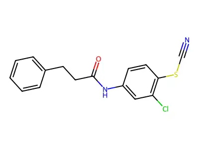 2-Chloro-4-[(3-phenylpropanoyl)amino]phenyl thiocyanate structure