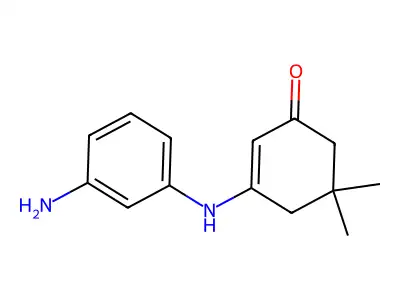 3-((3-Aminophenyl)amino)-5,5-dimethylcyclohex-2-EN-1-one structure