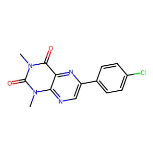 6-(4-Chlorophenyl)-1,3-dimethyl-pteridine-2,4-dione structure