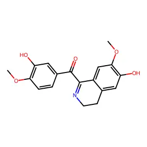 1-(3-hydroxy-4-methoxybenzoyl)-7-methoxy-3,4-dihydro-2H-isoquinolin-6-one structure