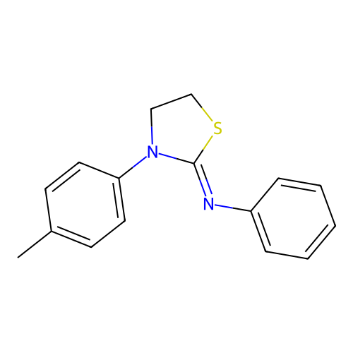 N-[(2Z)-3-(4-methylphenyl)-1,3-thiazolidin-2-ylidene]aniline structure