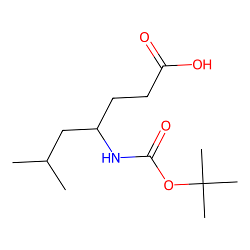 Boc-(R)-4-amino-6-methyl-heptanoic acid structure