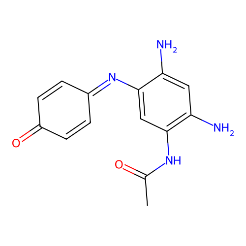 N-[2,4-diamino-5-[(4-oxocyclohexa-2,5-dien-1-ylidene)amino]phenyl]acetamide structure
