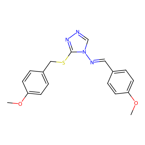 N-(4-methoxybenzylidene)-3-[(4-methoxybenzyl)thio]-4H-1,2,4-triazol-4-amine structure