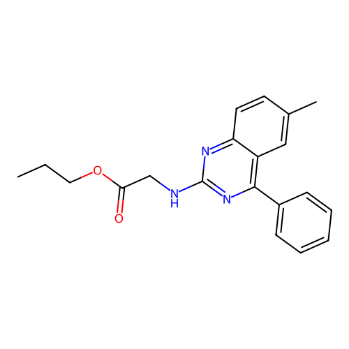 Propyl 2-[(6-methyl-4-phenylquinazolin-2-yl)amino]acetate structure