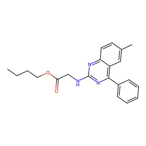 Butyl 2-[(6-methyl-4-phenylquinazolin-2-yl)amino]acetate structure