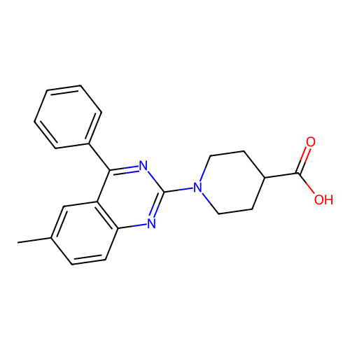 1-(6-Methyl-4-phenylquinazolin-2-yl)piperidine-4-carboxylic acid structure