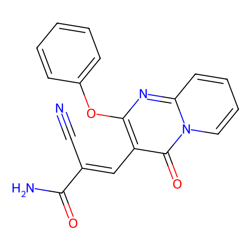 (2E)-2-Cyano-3-{4-oxo-2-phenoxy-4H-pyrido[1,2-A]pyrimidin-3-YL}prop-2-enamide structure