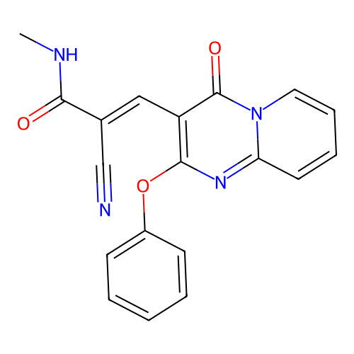 (2E)-2-cyano-N-methyl-3-(4-oxo-2-phenoxy-4H-pyrido[1,2-a]pyrimidin-3-yl)prop-2-enamide structure