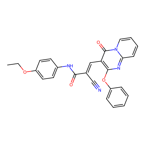 (2E)-2-cyano-N-(4-ethoxyphenyl)-3-(4-oxo-2-phenoxy-4H-pyrido[1,2-a]pyrimidin-3-yl)prop-2-enamide structure