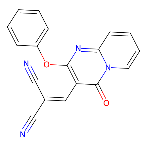 [(4-oxo-2-phenoxy-4H-pyrido[1,2-a]pyrimidin-3-yl)methylidene]propanedinitrile structure
