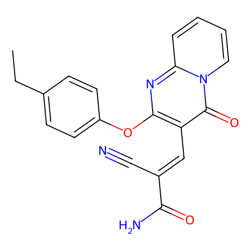 (2E)-2-cyano-3-[2-(4-ethylphenoxy)-4-oxo-4H-pyrido[1,2-a]pyrimidin-3-yl]prop-2-enamide structure