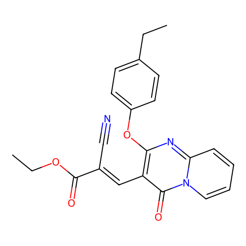 ethyl (2E)-2-cyano-3-[2-(4-ethylphenoxy)-4-oxo-4H-pyrido[1,2-a]pyrimidin-3-yl]prop-2-enoate structure