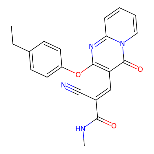 (2E)-2-cyano-3-[2-(4-ethylphenoxy)-4-oxo-4H-pyrido[1,2-a]pyrimidin-3-yl]-N-methylprop-2-enamide structure