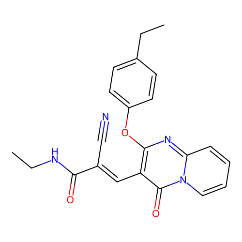 (2E)-2-cyano-N-ethyl-3-[2-(4-ethylphenoxy)-4-oxo-4H-pyrido[1,2-a]pyrimidin-3-yl]prop-2-enamide structure