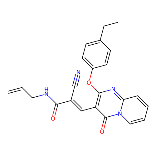 (2E)-2-cyano-3-[2-(4-ethylphenoxy)-4-oxo-4H-pyrido[1,2-a]pyrimidin-3-yl]-N-(prop-2-en-1-yl)prop-2-enamide structure
