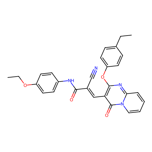 (2E)-2-cyano-N-(4-ethoxyphenyl)-3-[2-(4-ethylphenoxy)-4-oxo-4H-pyrido[1,2-a]pyrimidin-3-yl]prop-2-enamide structure