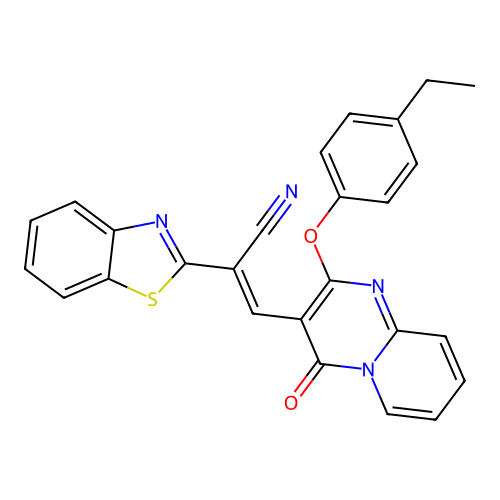 (2E)-2-(1,3-benzothiazol-2-yl)-3-[2-(4-ethylphenoxy)-4-oxo-4H-pyrido[1,2-a]pyrimidin-3-yl]prop-2-enenitrile structure