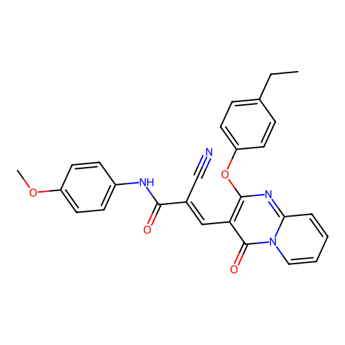 (2E)-2-cyano-3-[2-(4-ethylphenoxy)-4-oxo-4H-pyrido[1,2-a]pyrimidin-3-yl]-N-(4-methoxyphenyl)prop-2-enamide structure