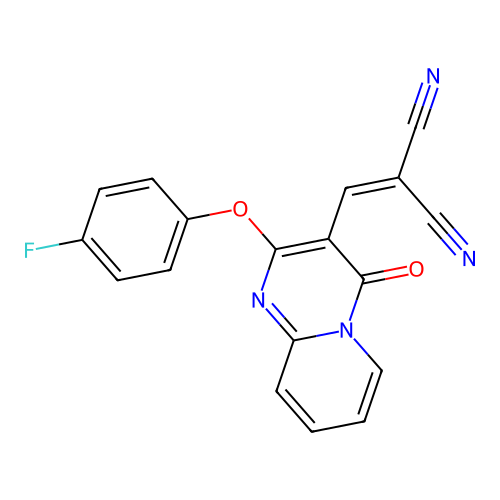 {[2-(4-fluorophenoxy)-4-oxo-4H-pyrido[1,2-a]pyrimidin-3-yl]methylidene}propanedinitrile structure