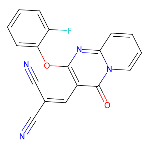 {[2-(2-fluorophenoxy)-4-oxo-4H-pyrido[1,2-a]pyrimidin-3-yl]methylidene}propanedinitrile structure
