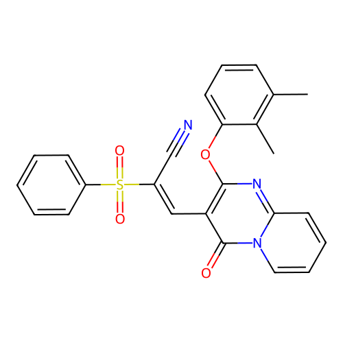 (2E)-2-(BENZENESULFONYL)-3-[2-(2,3-DIMETHYLPHENOXY)-4-OXO-4H-PYRIDO[1,2-A]PYRIMIDIN-3-YL]PROP-2-ENENITRILE structure