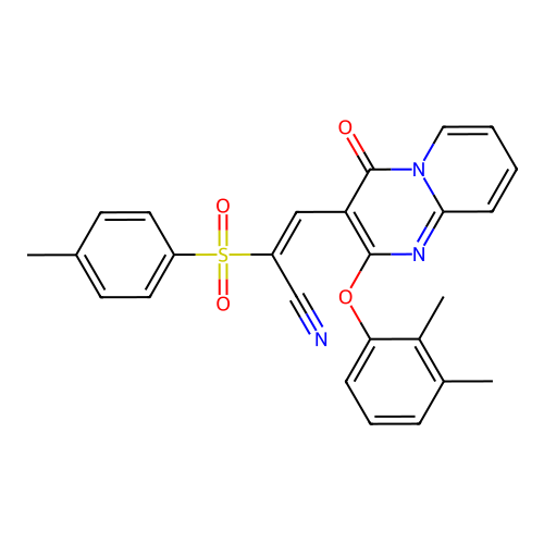 (2E)-3-[2-(2,3-DIMETHYLPHENOXY)-4-OXO-4H-PYRIDO[1,2-A]PYRIMIDIN-3-YL]-2-(4-METHYLBENZENESULFONYL)PROP-2-ENENITRILE structure