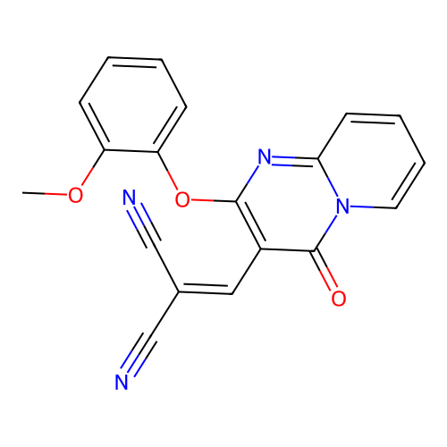{[2-(2-methoxyphenoxy)-4-oxo-4H-pyrido[1,2-a]pyrimidin-3-yl]methylidene}propanedinitrile structure