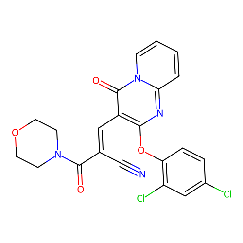 (2E)-3-[2-(2,4-dichlorophenoxy)-4-oxo-4H-pyrido[1,2-a]pyrimidin-3-yl]-2-(morpholin-4-ylcarbonyl)prop-2-enenitrile structure