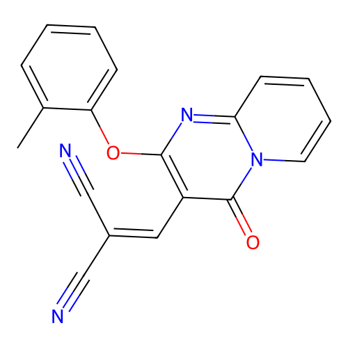 {[2-(2-methylphenoxy)-4-oxo-4H-pyrido[1,2-a]pyrimidin-3-yl]methylidene}propanedinitrile structure